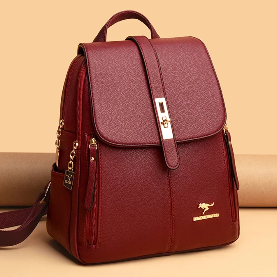 Leather Backpack Vintage - Ransel Kapasitas Besar Kulit Wanita Tas