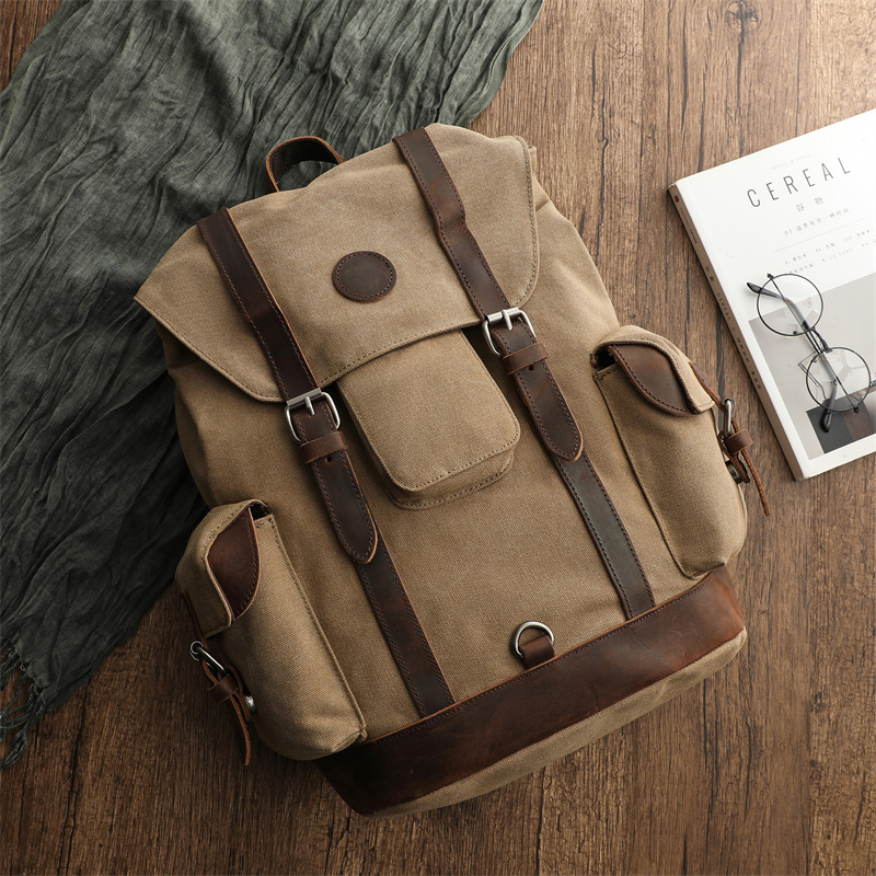 Tas Kanvas Bersepeda Luar Ruan - Canvas Backpack Casual ulasan dan harga