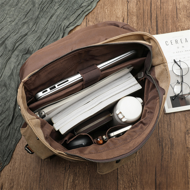 Tas Kanvas Bersepeda Luar Ruan - Canvas Backpack Casual ulasan dan harga