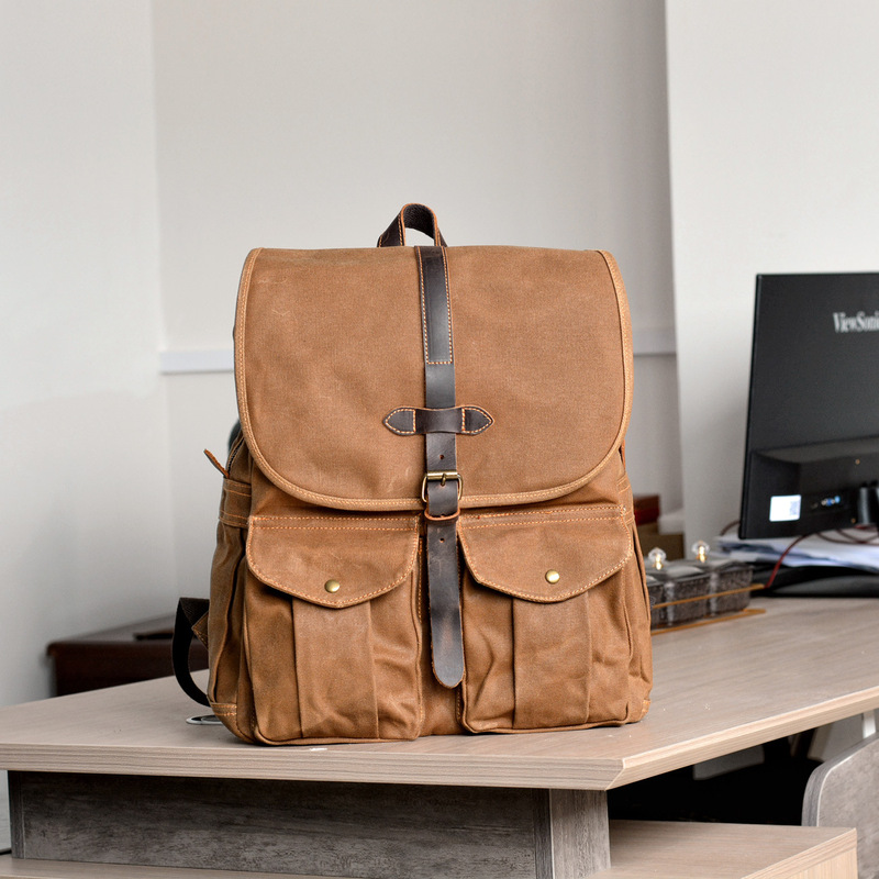 Tas ransel pria kanvas lilin b - Canvas Backpack Casual ulasan dan harga